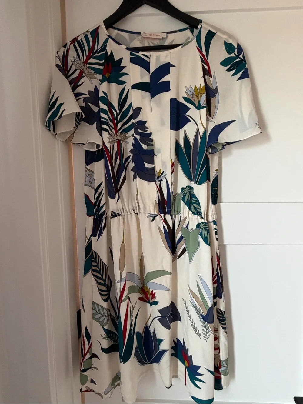 Tory Burch Dress Size 8 Utopia Ivory Floral Silk Georgette Anatolie $395 Retail